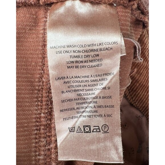 Anthropologie Pilcro The Yaya Rust Orange Corduroy Crop Flared Pants Size 26 - Picture 6 of 16